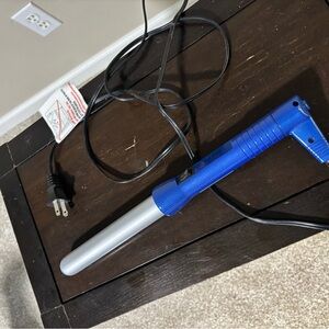 Vibrant Blue and Silver Hair Styling Wand